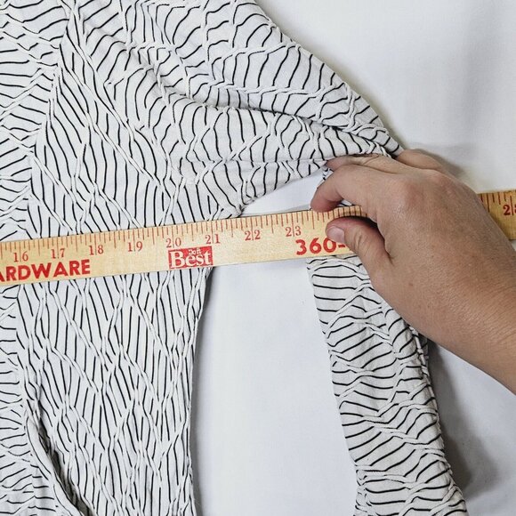 Habitat White & Black Textured Tunic Top With Pockets Womens Medium Lagenlook‎ - Picture 8 of 9